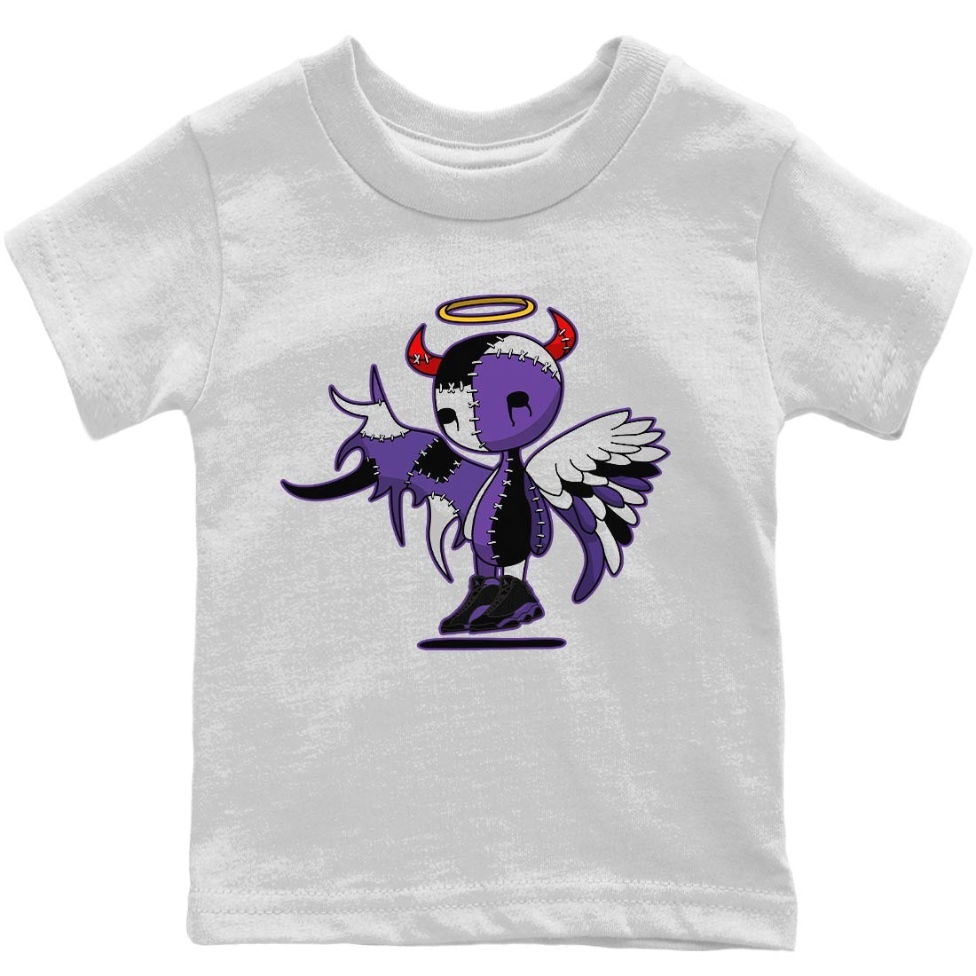 Jordan 13 Court Purple Sneaker Match Tees Devil Angel Sneaker Tees Jordan 13 Court Purple Sneaker Release Tees Kids Shirts