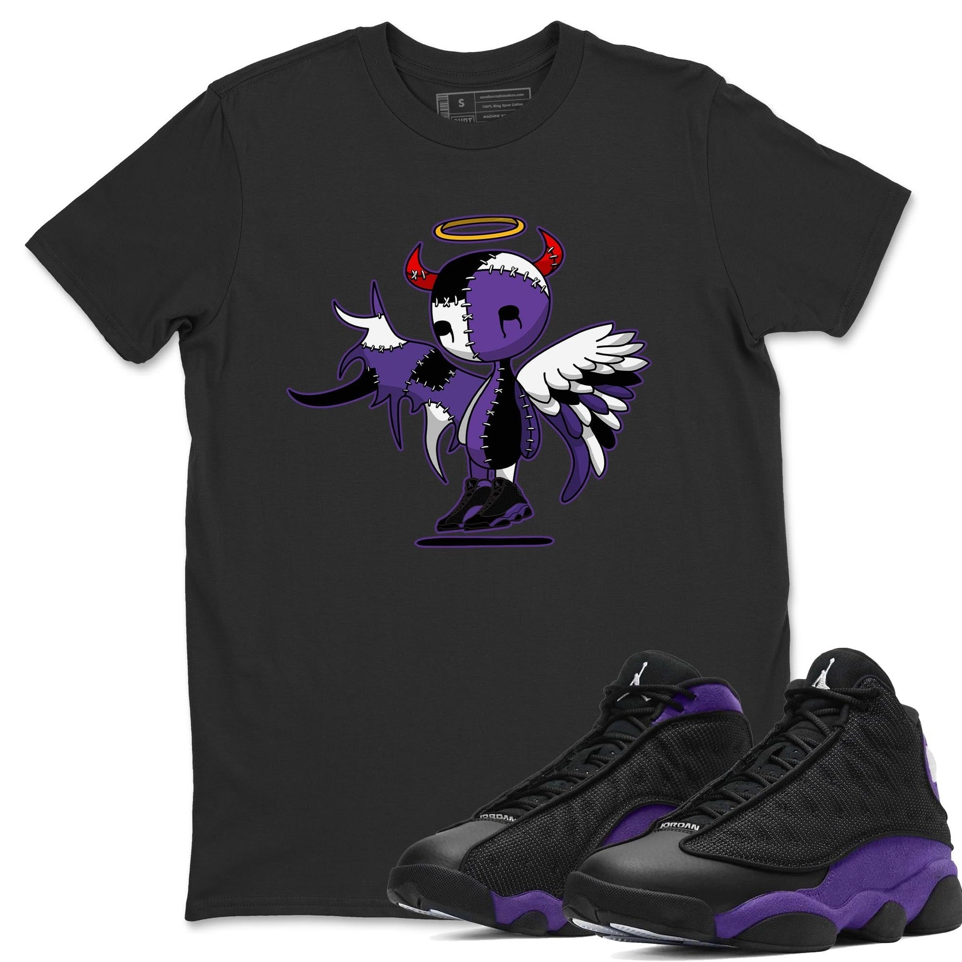 Jordan 13 Court Purple Sneaker Match Tees Devil Angel Sneaker Tees Jordan 13 Court Purple Sneaker Release Tees Unisex Shirts