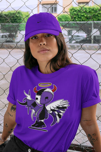 Jordan 13 Court Purple Sneaker Match Tees Devil Angel Sneaker Tees Jordan 13 Court Purple Sneaker Release Tees Unisex Shirts