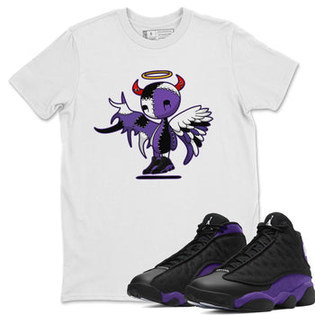 Jordan 13 Court Purple Sneaker Match Tees Devil Angel Sneaker Tees Jordan 13 Court Purple Sneaker Release Tees Unisex Shirts
