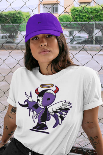 Jordan 13 Court Purple Sneaker Match Tees Devil Angel Sneaker Tees Jordan 13 Court Purple Sneaker Release Tees Unisex Shirts