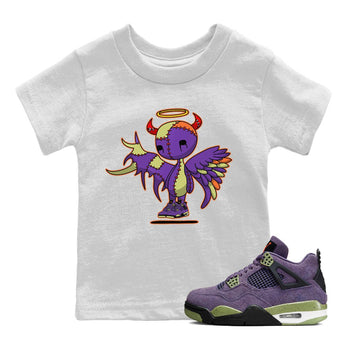 Jordan 4 Canyon Purple Sneaker Match Tees Devil Angel Sneaker Tees Jordan 4 Canyon Purple Sneaker Release Tees Kids Shirts