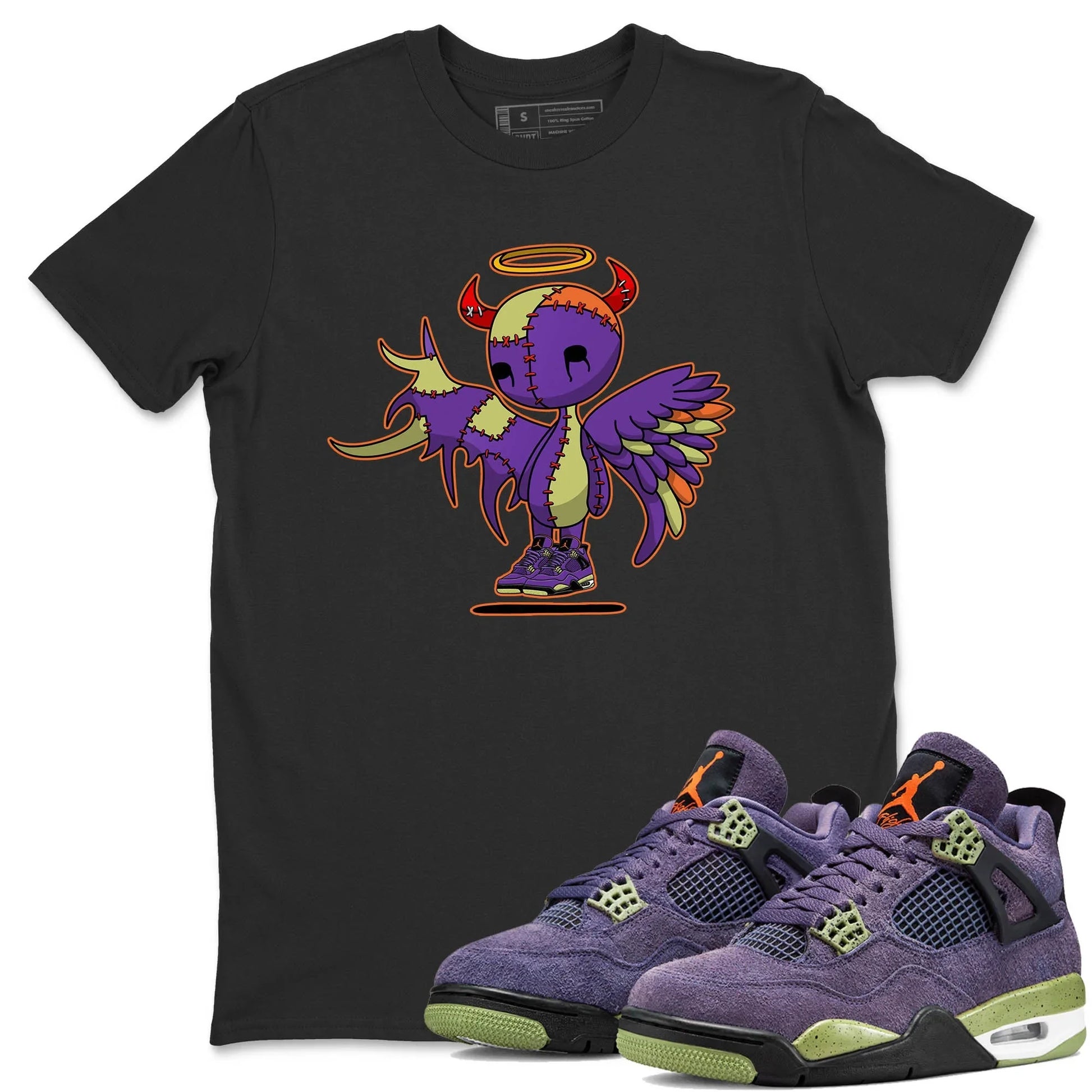 Jordan 4 Canyon Purple Sneaker Match Tees Devil Angel Sneaker Tees Jordan 4 Canyon Purple Sneaker Release Tees Unisex Shirts