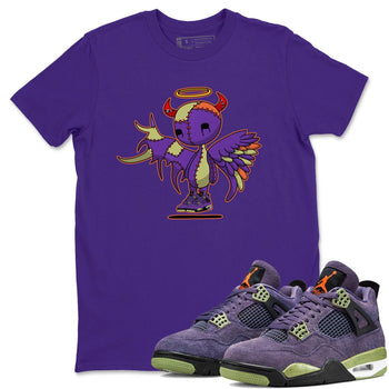 Jordan 4 Canyon Purple Sneaker Match Tees Devil Angel Sneaker Tees Jordan 4 Canyon Purple Sneaker Release Tees Unisex Shirts