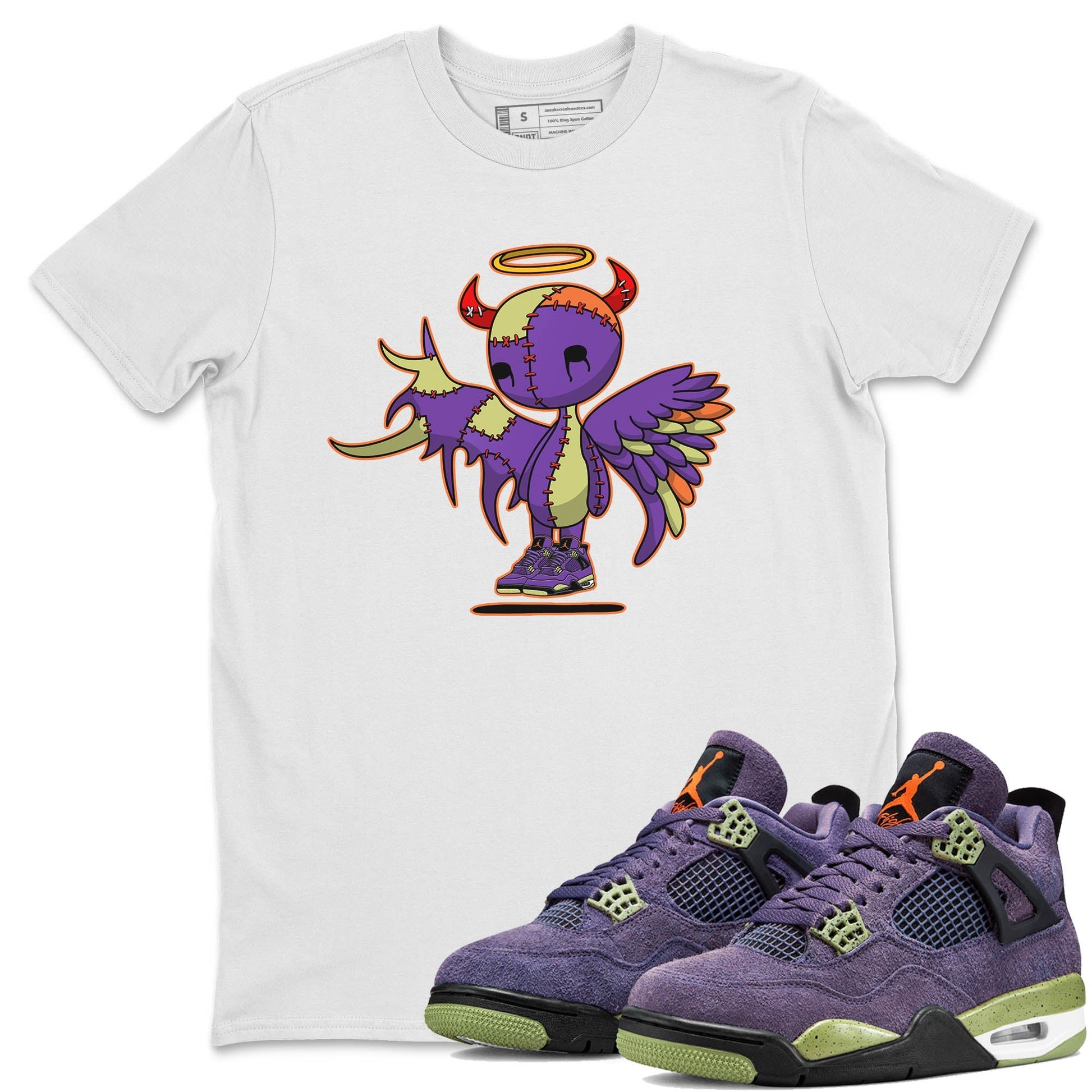Jordan 4 Canyon Purple Sneaker Match Tees Devil Angel Sneaker Tees Jordan 4 Canyon Purple Sneaker Release Tees Unisex Shirts
