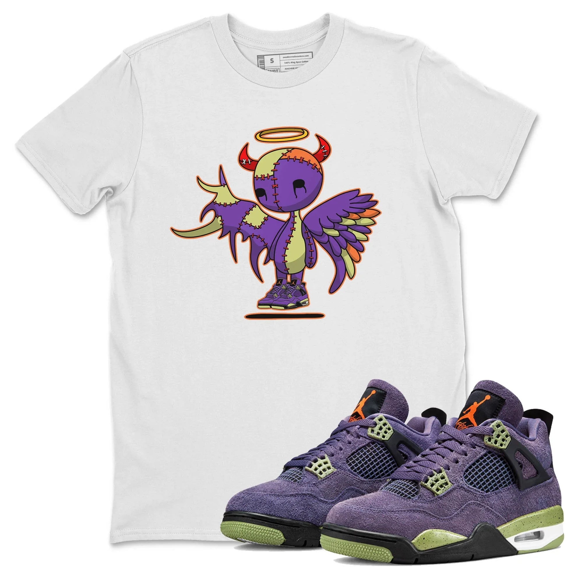 Jordan 4 Canyon Purple Sneaker Match Tees Devil Angel Sneaker Tees Jordan 4 Canyon Purple Sneaker Release Tees Unisex Shirts