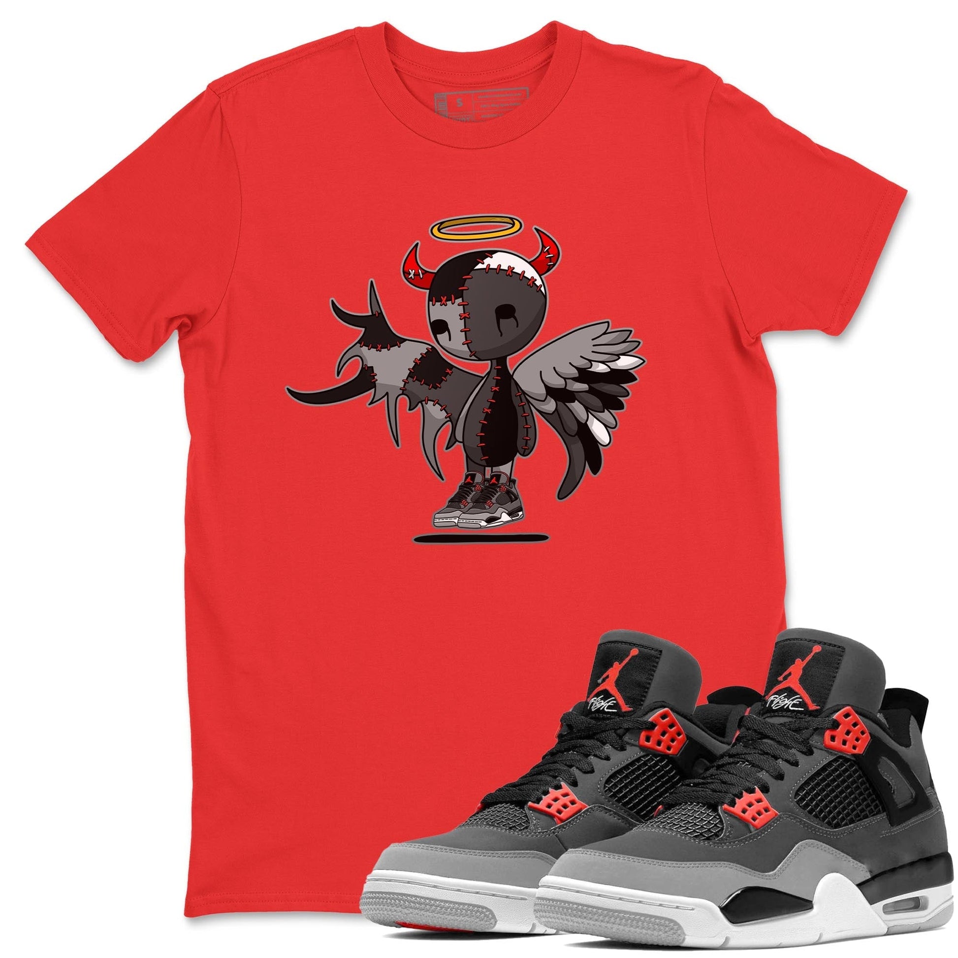 Jordan 4 Infrared Sneaker Match Tees Devil Angel Sneaker Tees Jordan 4 Infrared Sneaker Release Tees Unisex Shirts