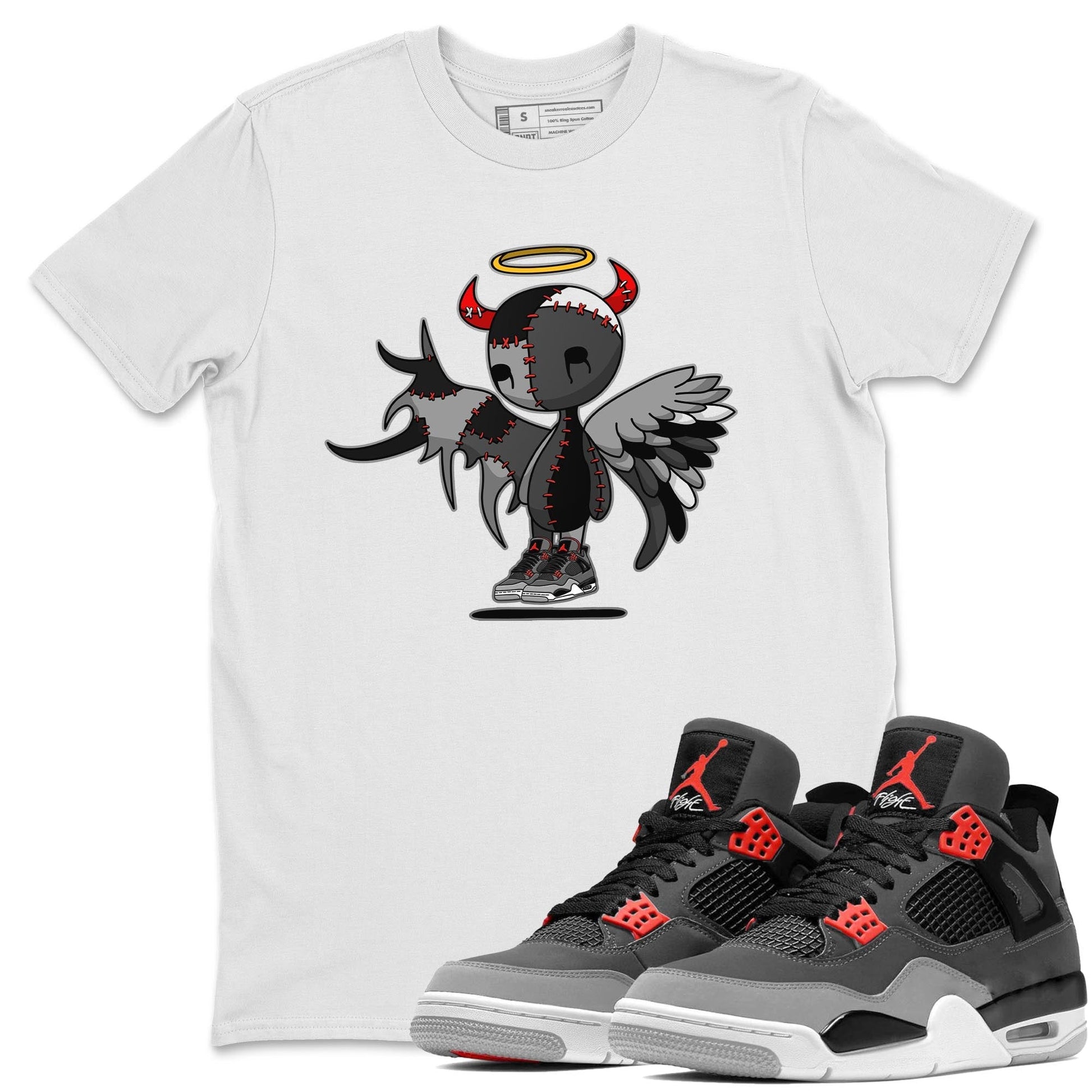Jordan 4 Infrared Sneaker Match Tees Devil Angel Sneaker Tees Jordan 4 Infrared Sneaker Release Tees Unisex Shirts