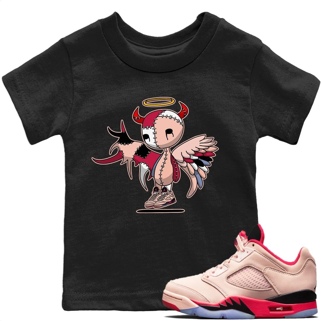 Jordan 5 Girls That Hoop Sneaker Match Tees Devil Angel Sneaker Tees Jordan 5 Girls That Hoop Sneaker Release Tees Kids Shirts