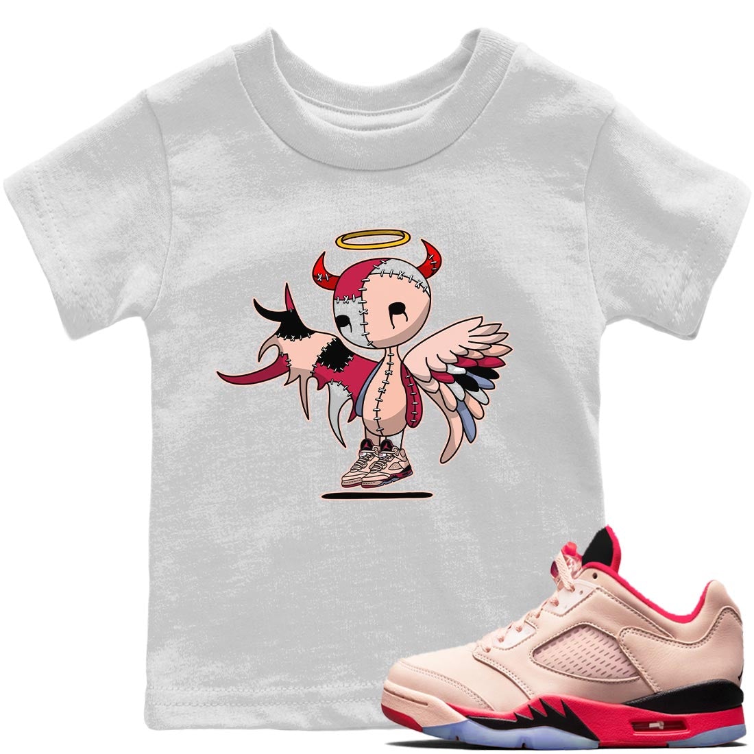 Jordan 5 Girls That Hoop Sneaker Match Tees Devil Angel Sneaker Tees Jordan 5 Girls That Hoop Sneaker Release Tees Kids Shirts