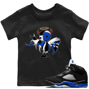 Jordan 5 Racer Blue Sneaker Match Tees Devil Angel Sneaker Tees Jordan 5 Racer Blue Sneaker Release Tees Kids Shirts
