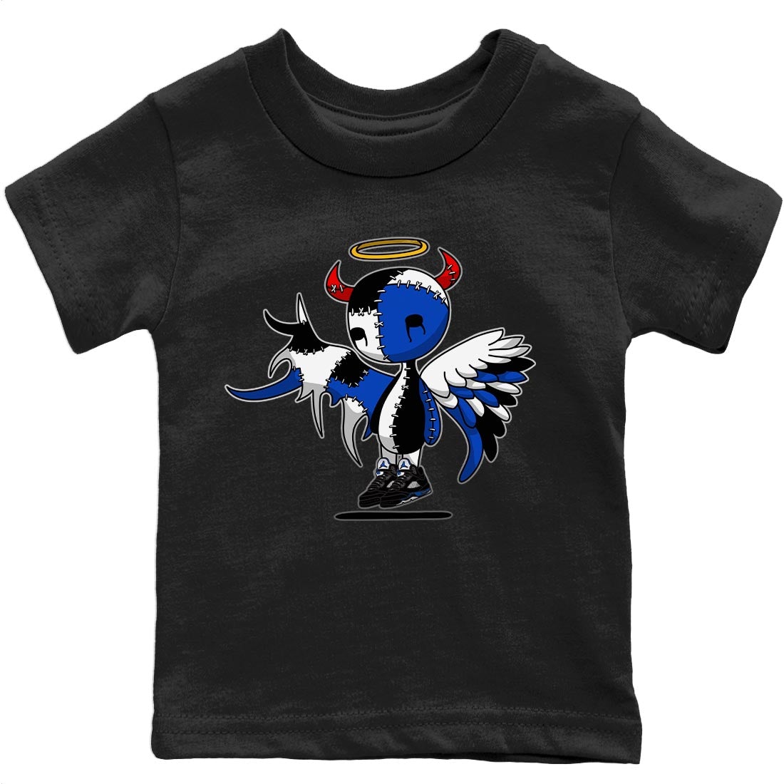 Jordan 5 Racer Blue Sneaker Match Tees Devil Angel Sneaker Tees Jordan 5 Racer Blue Sneaker Release Tees Kids Shirts