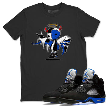 Jordan 5 Racer Blue Sneaker Match Tees Devil Angel Sneaker Tees Jordan 5 Racer Blue Sneaker Release Tees Unisex Shirts