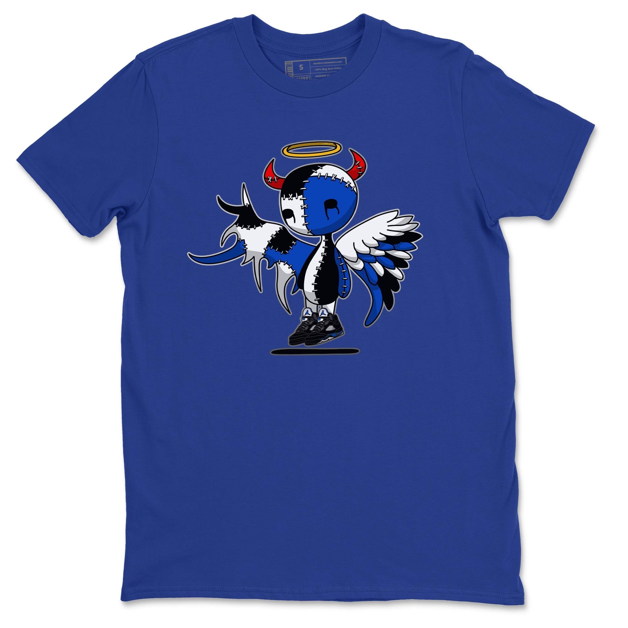 Jordan 5 Racer Blue Sneaker Match Tees Devil Angel Sneaker Tees Jordan 5 Racer Blue Sneaker Release Tees Unisex Shirts