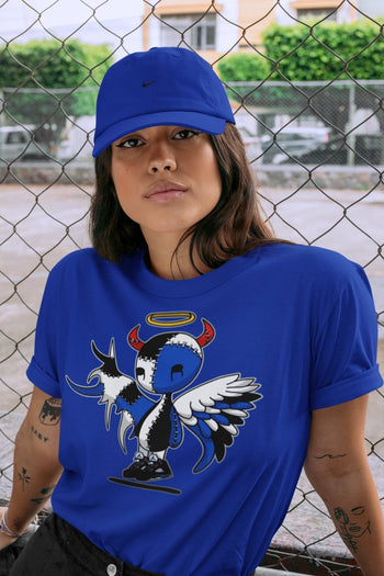 Jordan 5 Racer Blue Sneaker Match Tees Devil Angel Sneaker Tees Jordan 5 Racer Blue Sneaker Release Tees Unisex Shirts