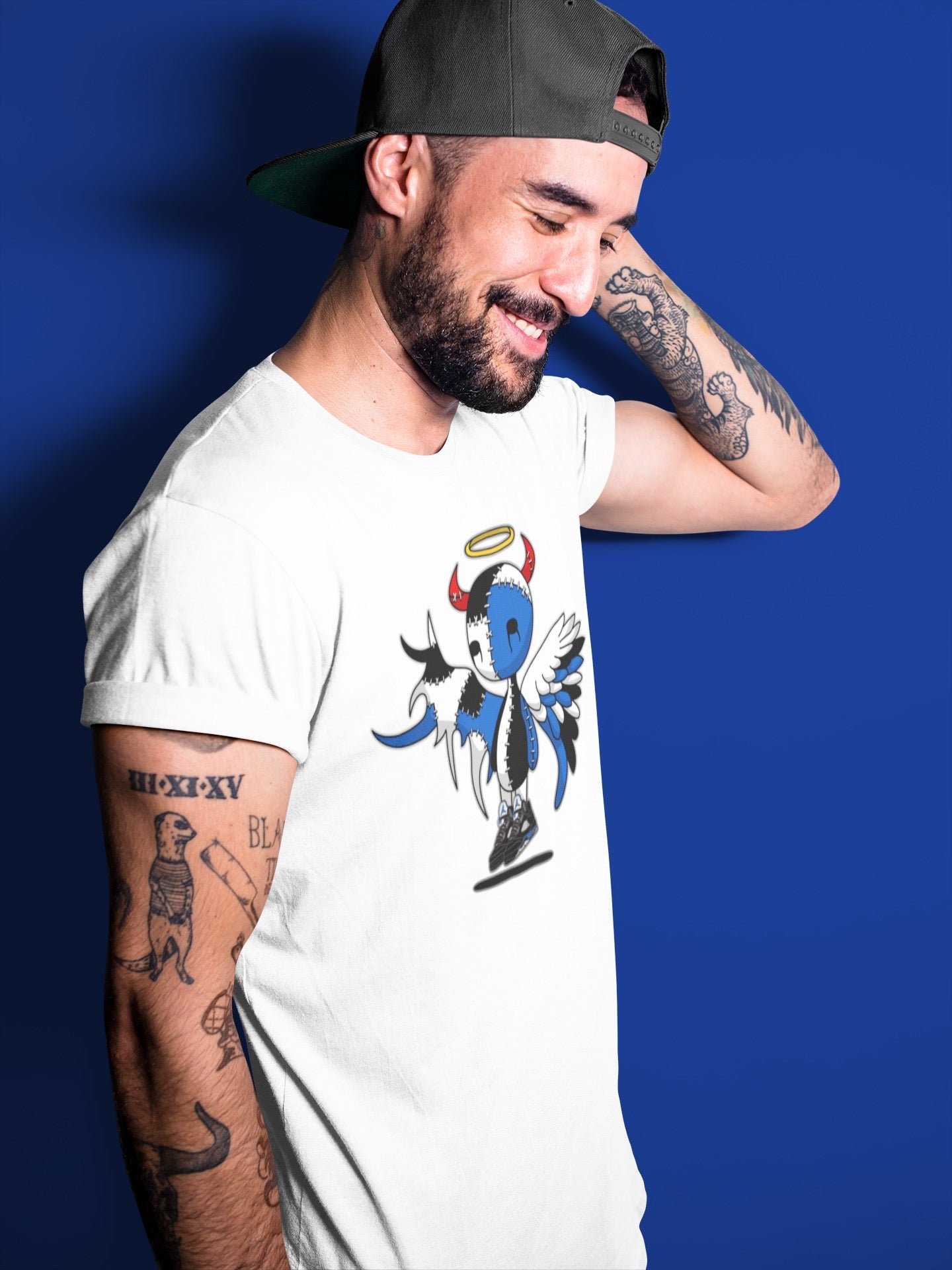 Jordan 5 Racer Blue Sneaker Match Tees Devil Angel Sneaker Tees Jordan 5 Racer Blue Sneaker Release Tees Unisex Shirts