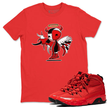 Jordan 9 Chile Red Sneaker Match Tees Devil Angel Sneaker Tees Jordan 9 Chile Red Sneaker Release Tees Unisex Shirts