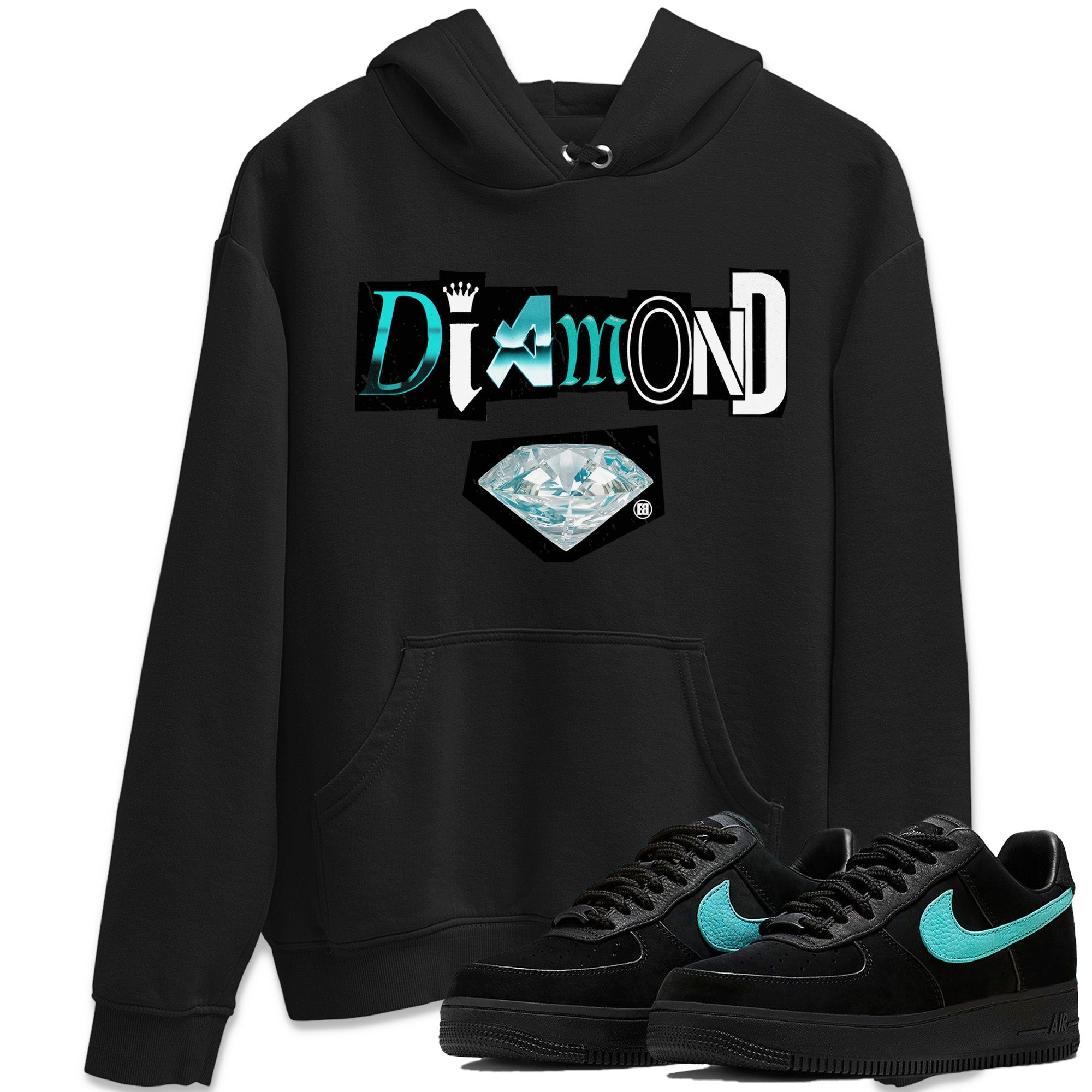 Air Force 1 Tiffany Sneaker Match Tees Diamond Letter Sneaker Tees Air Force 1 Low x Tiffany Sneaker Release Tees Unisex Shirts Black 1