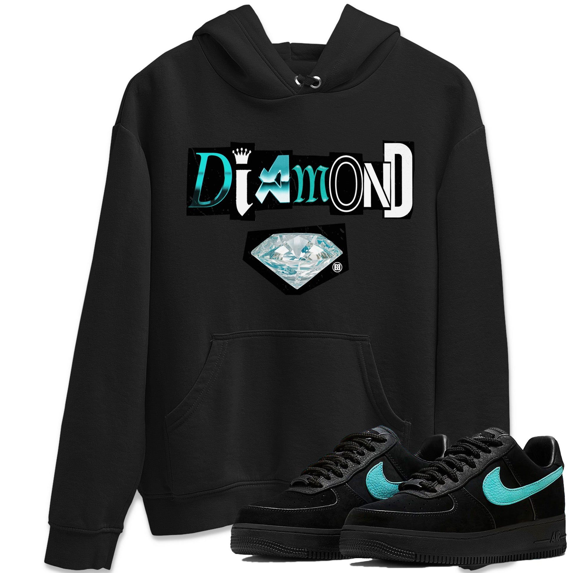 Air Force 1 Tiffany Sneaker Match Tees Diamond Letter Sneaker Tees Air Force 1 Low x Tiffany Sneaker Release Tees Unisex Shirts Black 1