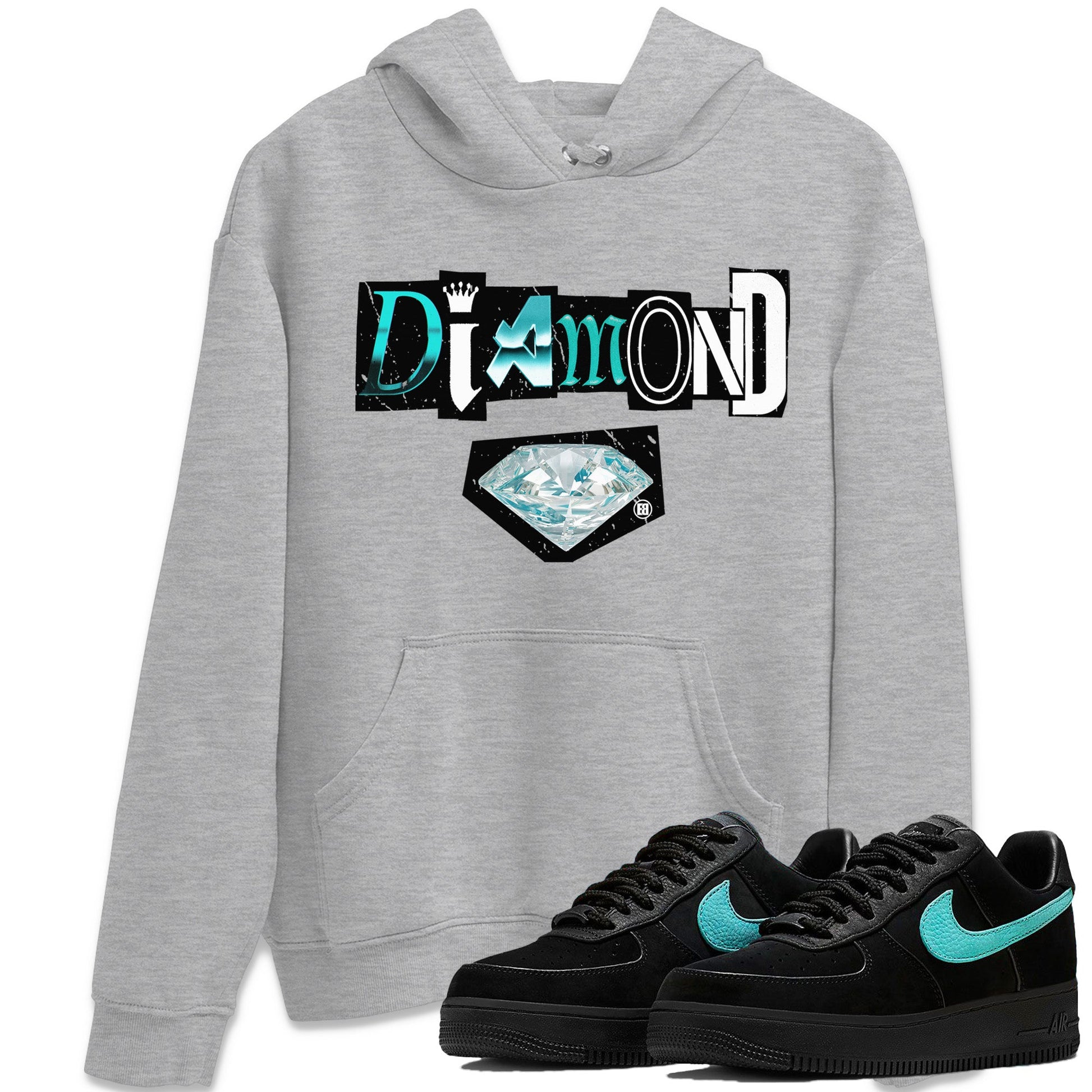 Air Force 1 Tiffany Sneaker Match Tees Diamond Letter Sneaker Tees Air Force 1 Low x Tiffany Sneaker Release Tees Unisex Shirts Heather Grey 1
