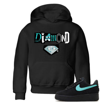 Diamond Letter Kids Tops - Air Force 1 Tiffany - SNRT Sneaker Tee