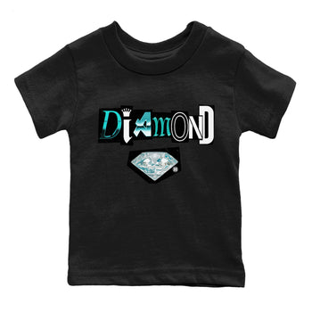 Diamond Letter Kids Tops - Air Force 1 Tiffany - SNRT Sneaker Tee