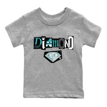 Diamond Letter Kids Tops - Air Force 1 Tiffany - SNRT Sneaker Tee