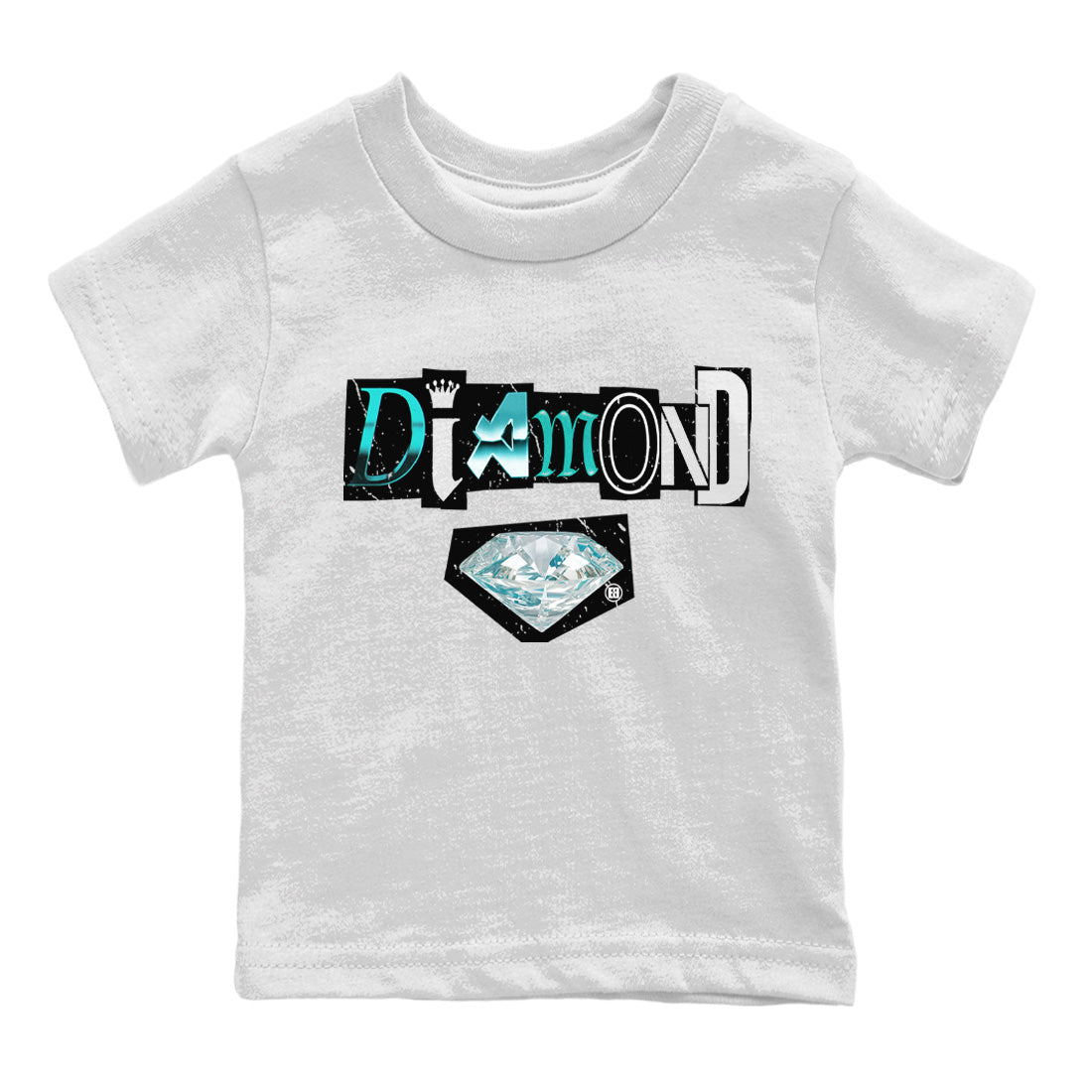 Diamond Letter Kids Tops - Air Force 1 Tiffany - SNRT Sneaker Tee