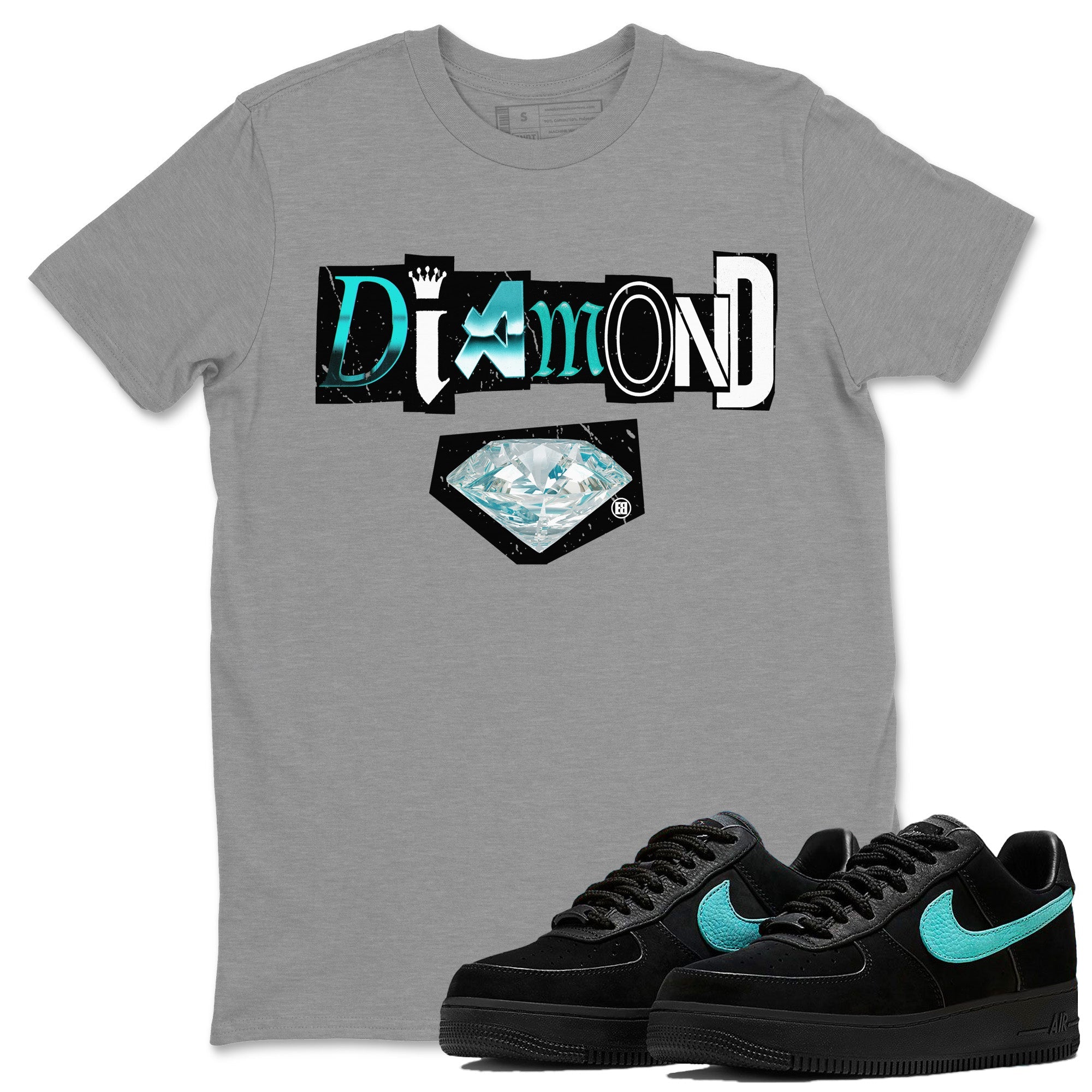 Air Force 1 Tiffany Diamond Letter Crew Neck Sneaker Tees Air Force 1 Low x Tiffany Sneaker T-Shirts Size Chart