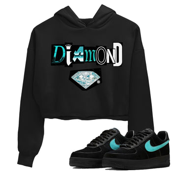 Air Force 1 Tiffany Sneaker Match Tees Diamond Letter Sneaker Tees Air Force 1 Low x Tiffany Sneaker Release Tees Women's Shirts Black 1