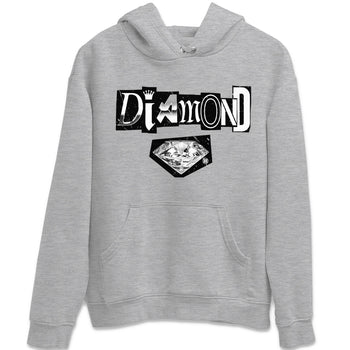 Air Jordan 14 Metallic Silver Sneaker Match Tees Diamond Letter Sneaker Tees Jordan 14 Metallic Silver Sneaker Release Tees Unisex Shirts Heather Grey 2