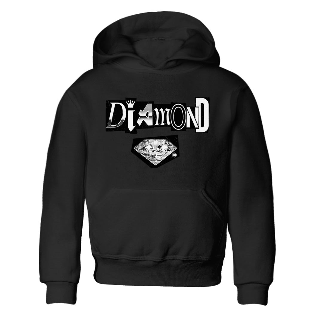Air Jordan 14 Metallic Silver Sneaker Match Tees Diamond Letter Sneaker Tees Jordan 14 Metallic Silver Sneaker Release Tees Kids Shirts Black 2