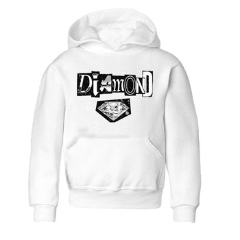 Air Jordan 14 Metallic Silver Sneaker Match Tees Diamond Letter Sneaker Tees Jordan 14 Metallic Silver Sneaker Release Tees Kids Shirts White 2