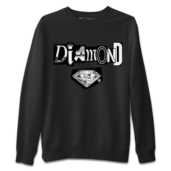 Air Jordan 14 Metallic Silver Sneaker Match Tees Diamond Letter Sneaker Tees Jordan 14 Metallic Silver Sneaker Release Tees Unisex Shirts Black 2