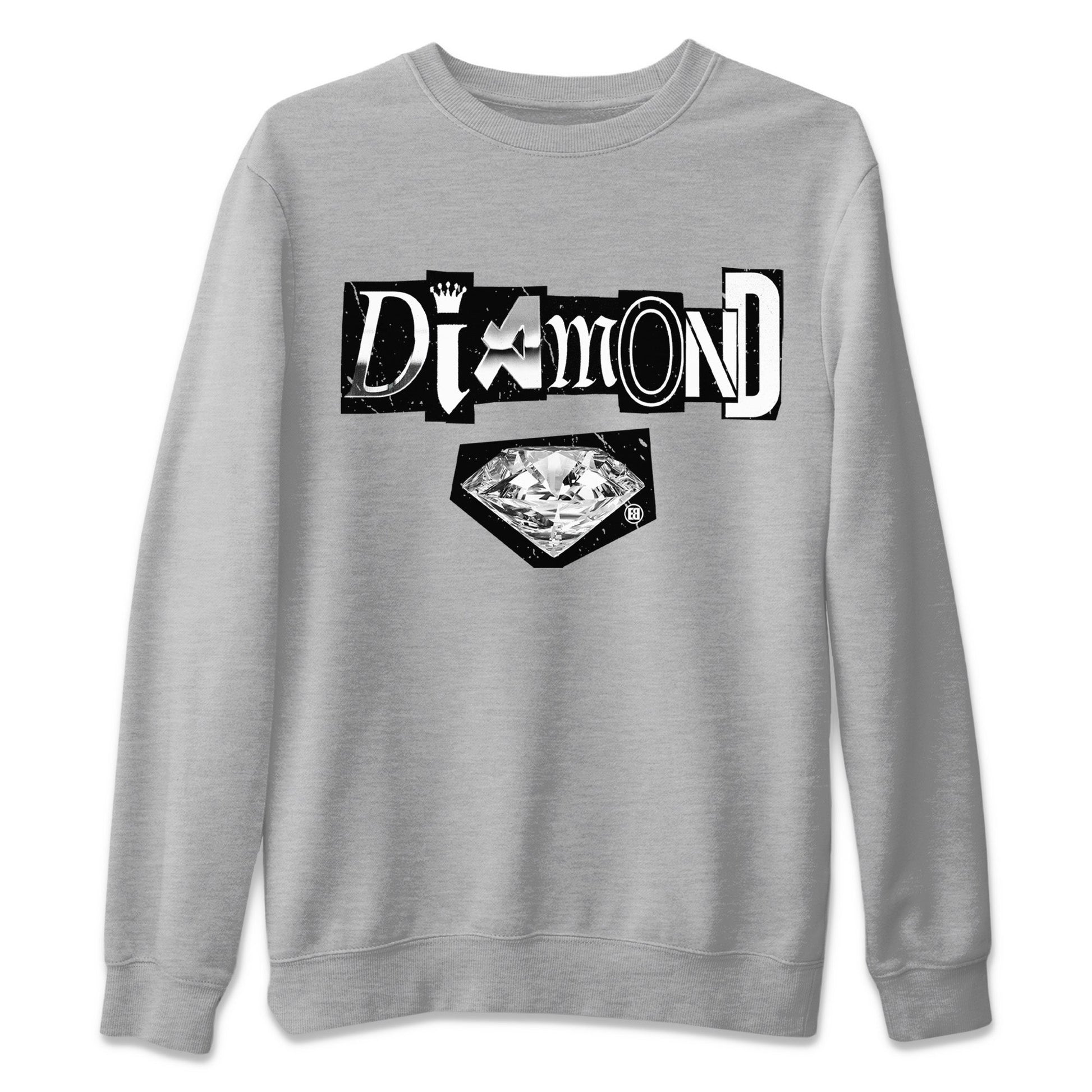 Air Jordan 14 Metallic Silver Sneaker Match Tees Diamond Letter Sneaker Tees Jordan 14 Metallic Silver Sneaker Release Tees Unisex Shirts Heather Grey 2