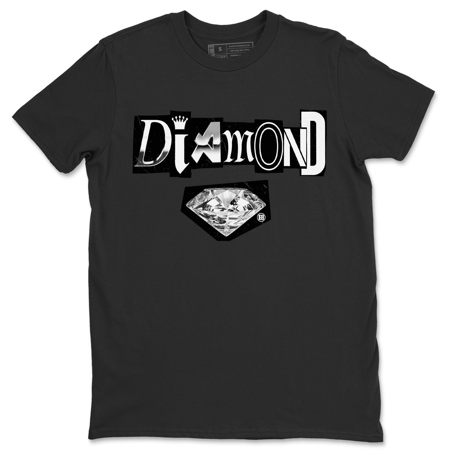 Air Jordan 14 Metallic Silver Sneaker Match Tees Diamond Letter Sneaker Tees Jordan 14 Metallic Silver Sneaker Release Tees Unisex Shirts Black 2