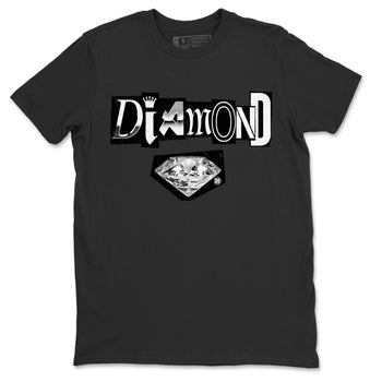 Air Jordan 14 Metallic Silver Sneaker Match Tees Diamond Letter Sneaker Tees Jordan 14 Metallic Silver Sneaker Release Tees Unisex Shirts Black 2