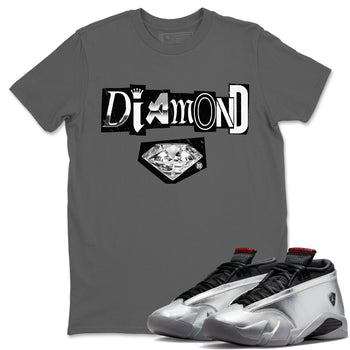 Air Jordan 14 Metallic Silver Diamond Letter Crew Neck Sneaker Tees Jordan 14 Metallic Silver Sneaker T-Shirts Washing and Care Tip