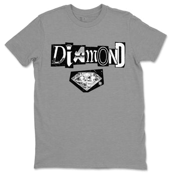 Air Jordan 14 Metallic Silver Sneaker Match Tees Diamond Letter Sneaker Tees Jordan 14 Metallic Silver Sneaker Release Tees Unisex Shirts Heather Grey 2