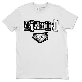 Air Jordan 14 Metallic Silver Sneaker Match Tees Diamond Letter Sneaker Tees Jordan 14 Metallic Silver Sneaker Release Tees Unisex Shirts White 2