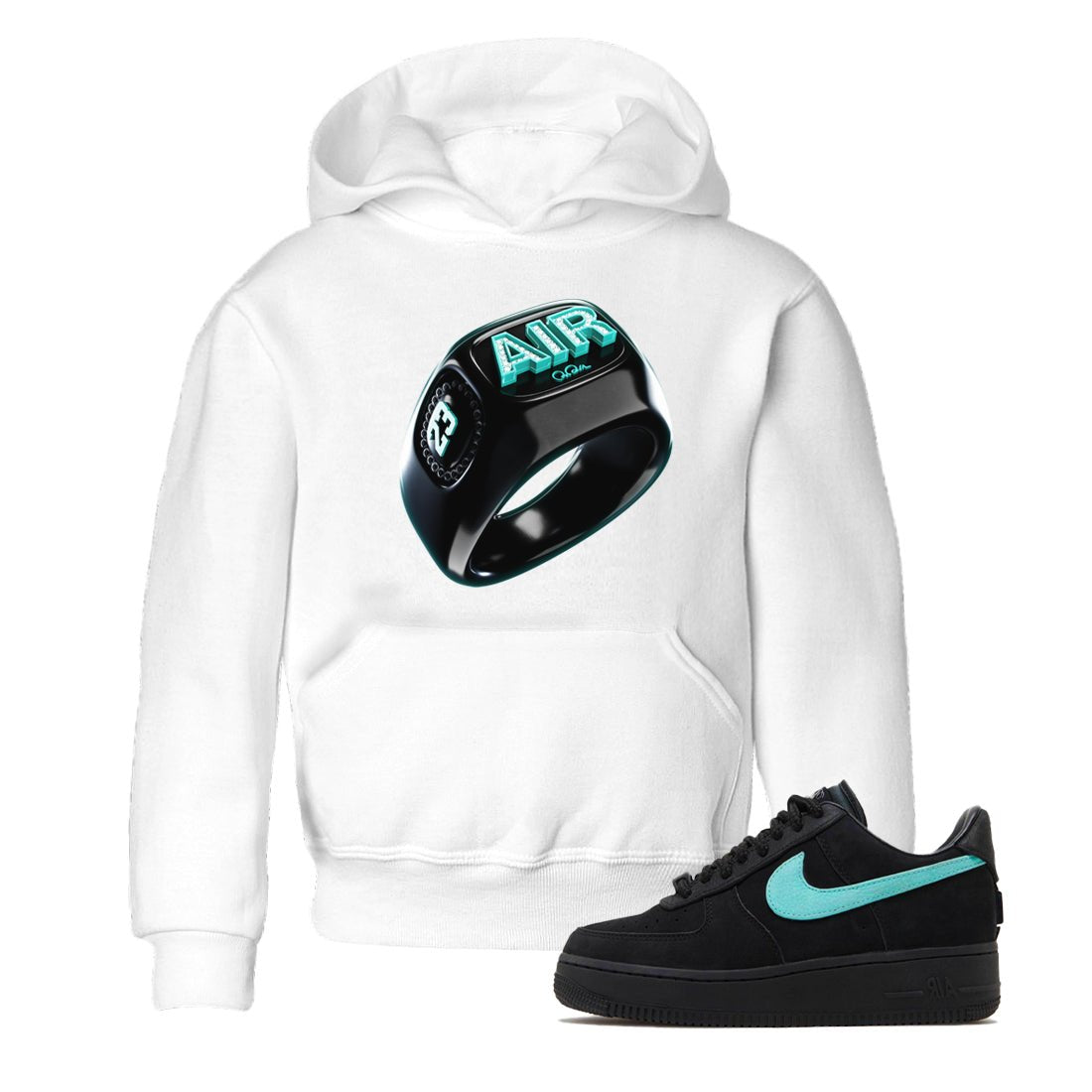 Air Force 1 Tiffany Sneaker Match Tees Diamond Ring Sneaker Tees Nike Tiffany AF1Sneaker Release Tees Kids Shirts White 1