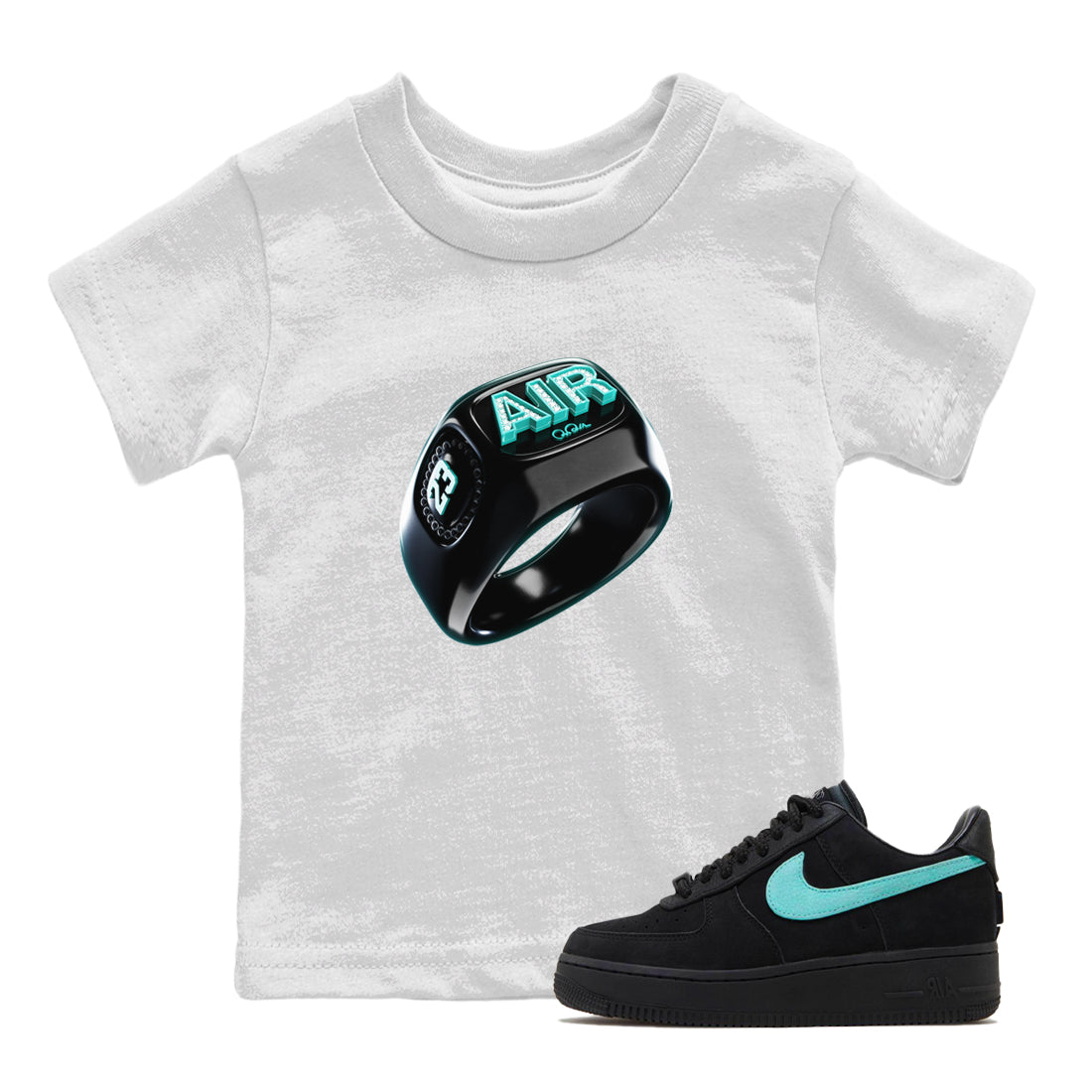 Air Force 1 Tiffany Sneaker Match Tees Diamond Ring Sneaker Tees Nike Tiffany AF1Sneaker Release Tees Kids Shirts White 1