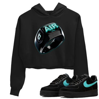 Air Force 1 Tiffany Sneaker Match Tees Diamond Ring Sneaker Tees Nike Tiffany AF1Sneaker Release Tees Women's Shirts Black 1