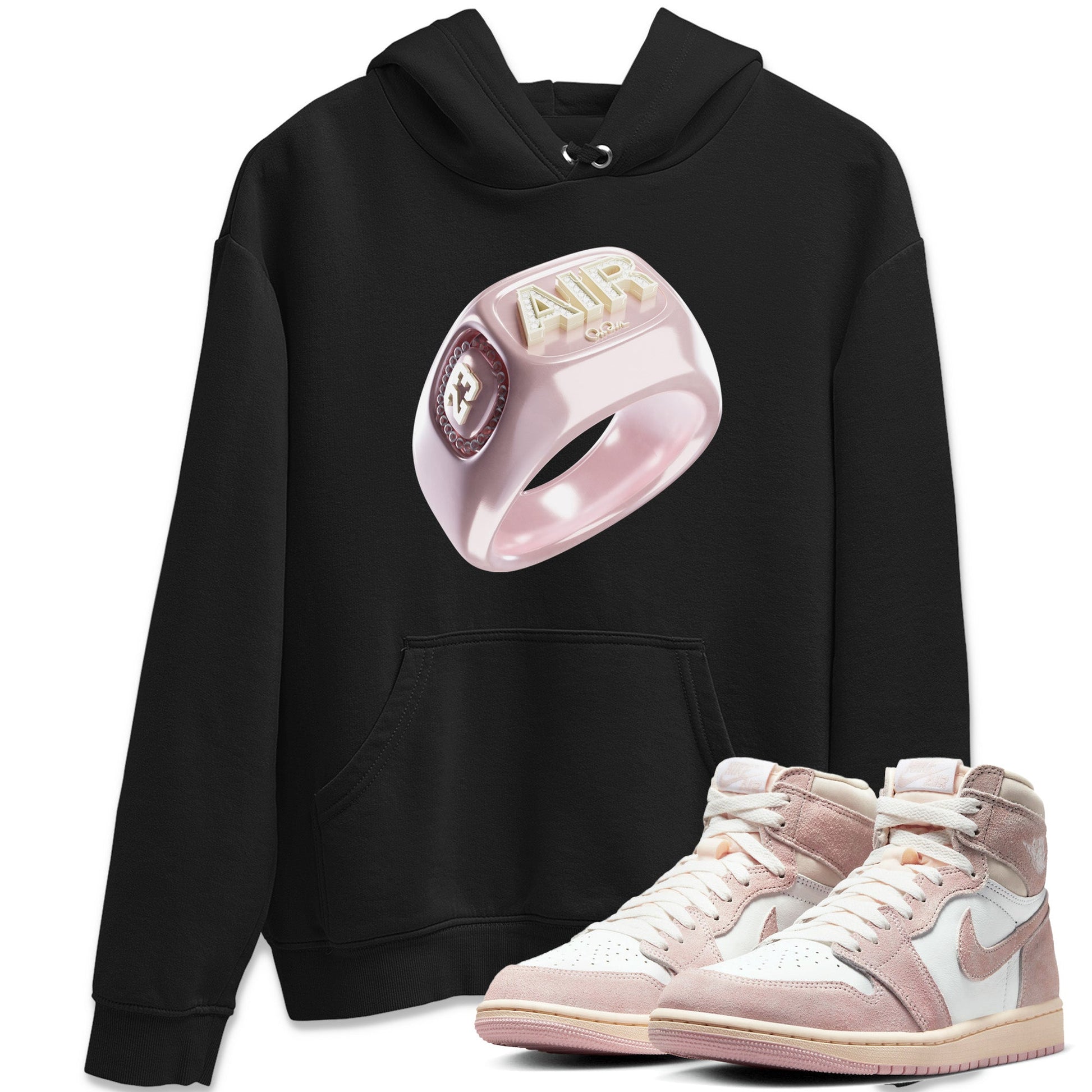 AJ1 Retro High OG Washed Pink Sneaker Match Tees Diamond Ring Sneaker Tees AJ1 Retro High OG Washed Pink Sneaker Release Tees Unisex Shirts Black 1