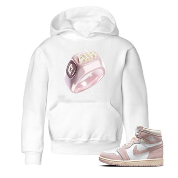 AJ1 Retro High OG Washed Pink Sneaker Match Tees Diamond Ring Sneaker Tees AJ1 Retro High OG Washed Pink Sneaker Release Tees Kids Shirts White 1