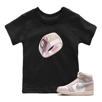 AJ1 Retro High OG Washed Pink Sneaker Match Tees Diamond Ring Sneaker Tees AJ1 Retro High OG Washed Pink Sneaker Release Tees Kids Shirts Black 1