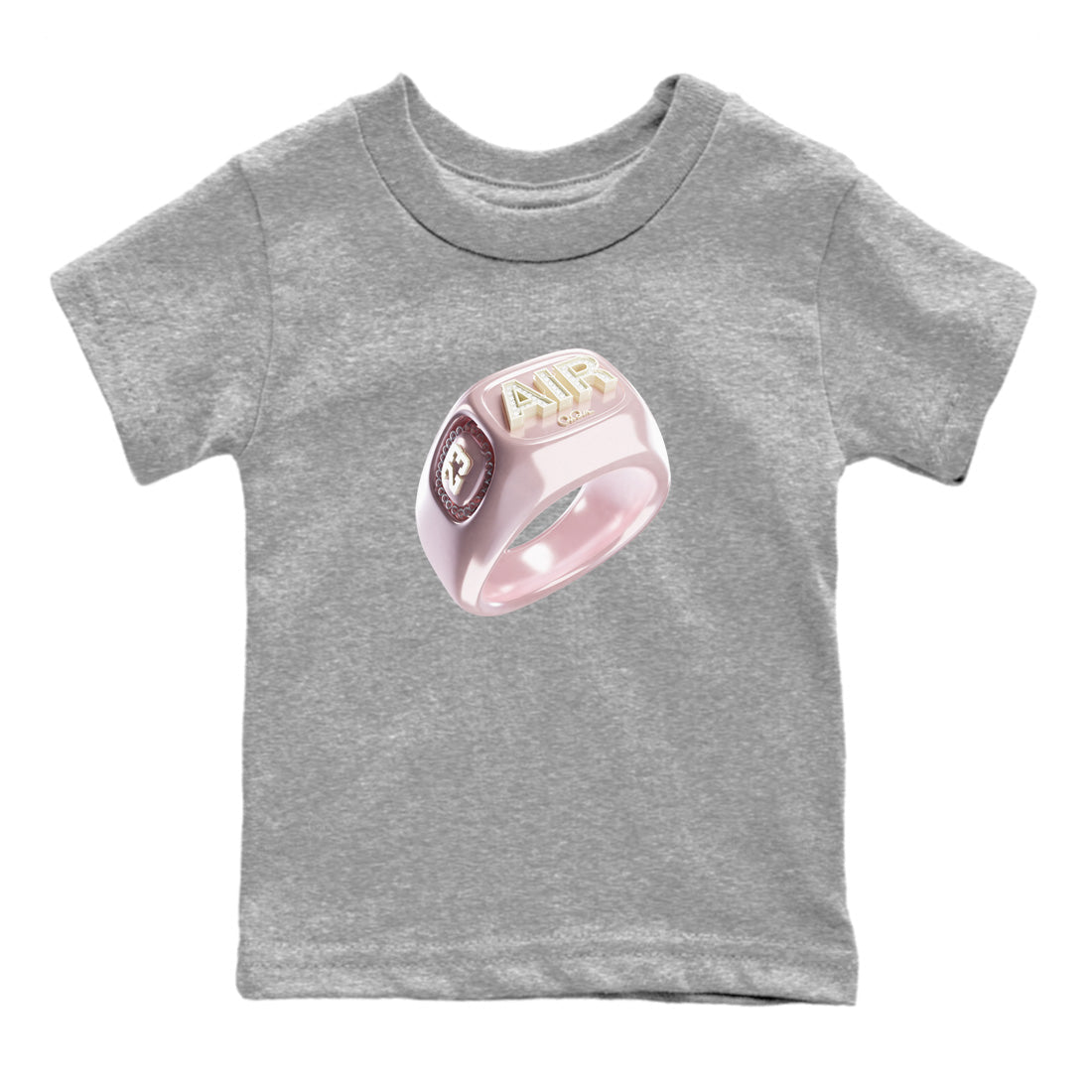AJ1 Retro High OG Washed Pink Sneaker Match Tees Diamond Ring Sneaker Tees AJ1 Retro High OG Washed Pink Sneaker Release Tees Kids Shirts Heather Grey 2