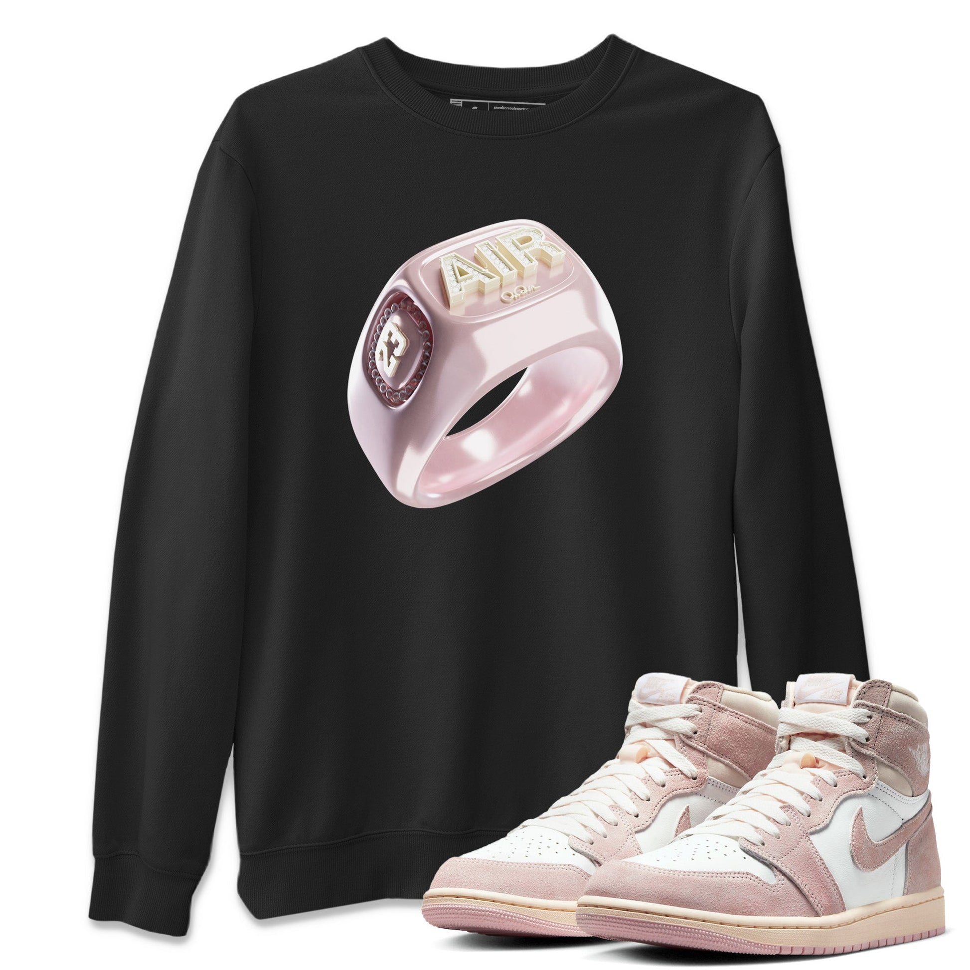 AJ1 Retro High OG Washed Pink Sneaker Match Tees Diamond Ring Sneaker Tees AJ1 Retro High OG Washed Pink Sneaker Release Tees Unisex Shirts Black 1