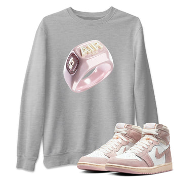 AJ1 Retro High OG Washed Pink Sneaker Match Tees Diamond Ring Sneaker Tees AJ1 Retro High OG Washed Pink Sneaker Release Tees Unisex Shirts Heather Grey 1