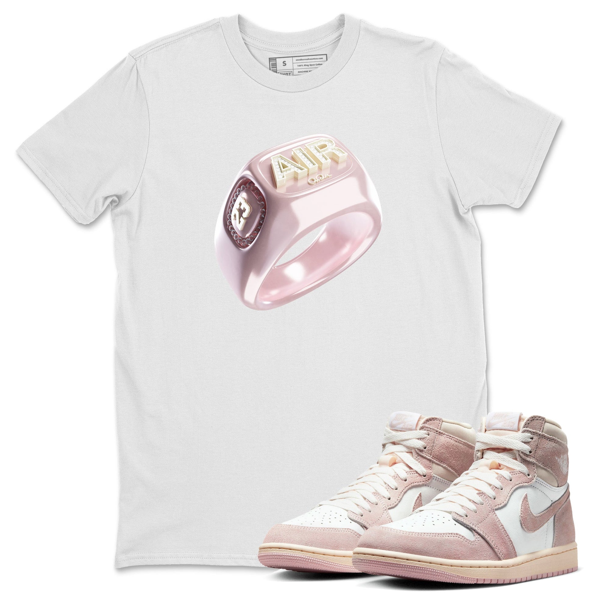 AJ1 Retro High OG Washed Pink Sneaker Match Tees Diamond Ring Sneaker Tees AJ1 Retro High OG Washed Pink Sneaker Release Tees Unisex Shirts White 1
